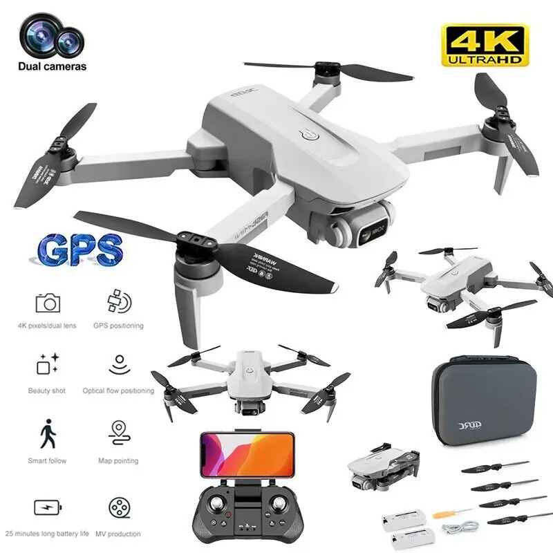 4D-F8 RC Drone GPS Dual UHD Camera 120 Wide-Angle 5G WIFI Fpv Quadcopter Brushless Foldable Obstacle Avoidance Aerial for Beginners