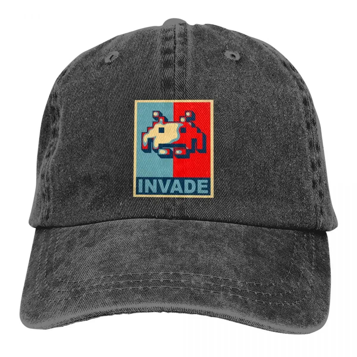 

Pure Color Funny Dad Hats Space Invaders Arcade Shooter Game Pixel Alien Women's Hat Sun Visor Baseball Caps Summer Sports Cap