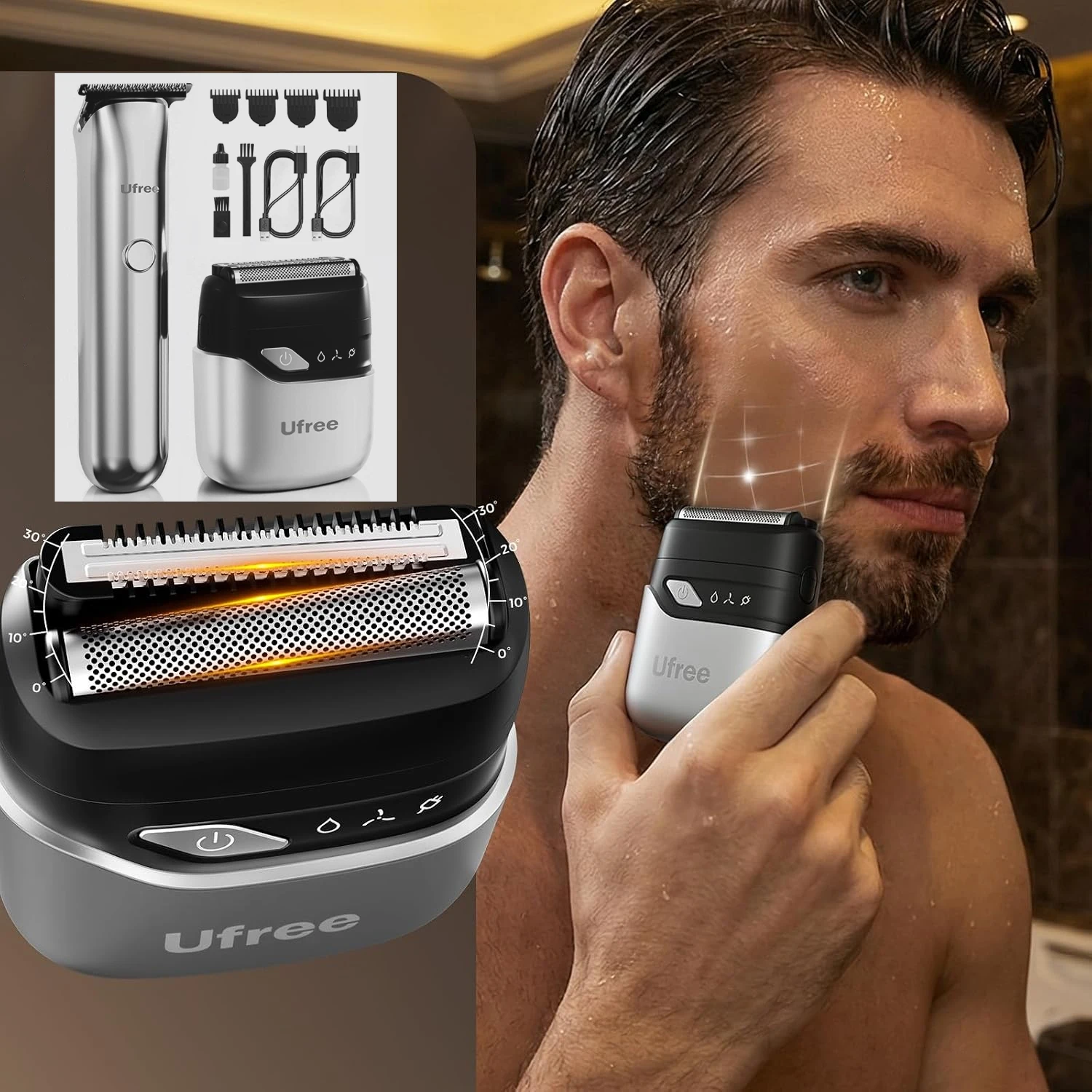 Professional Professional Hair Clipper Shaver Kit, Rechargeable Electric Foil Shaver, Hair & Beard Grooming Kit, Portable Shaver, Cordless Clippers, Precision Trimmer Set for Valentine's Day Gift for Men - Aliexpress Deal