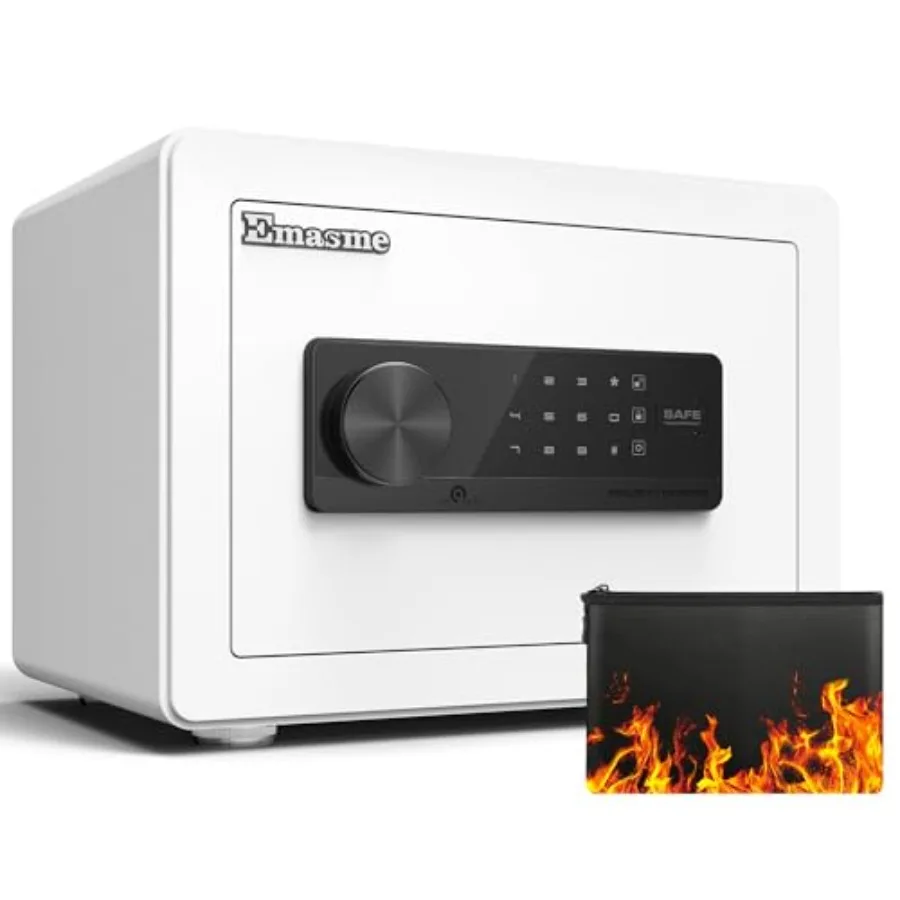 

Маленький сейф для дома, сейф-бокс для денег, наличности и документов с огнеупорной и водонепроницаемой сумкой, небольшие сейфы для дома, офиса, общежития.