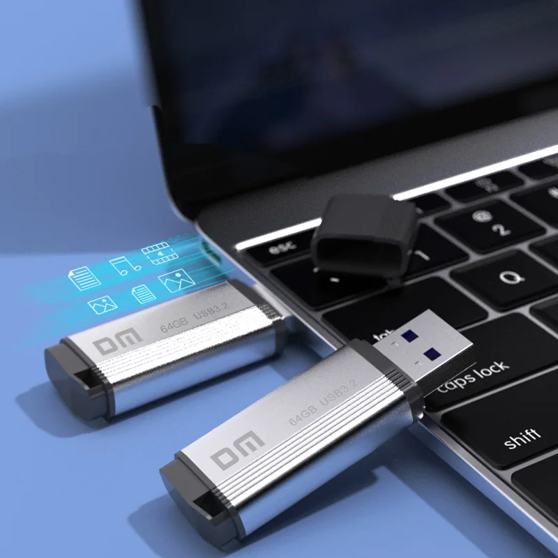 Clé usb 3.2 haute vitesse, support à mémoire de 64gb 128 gb 256 gb, lecteur flash en métal, DM
