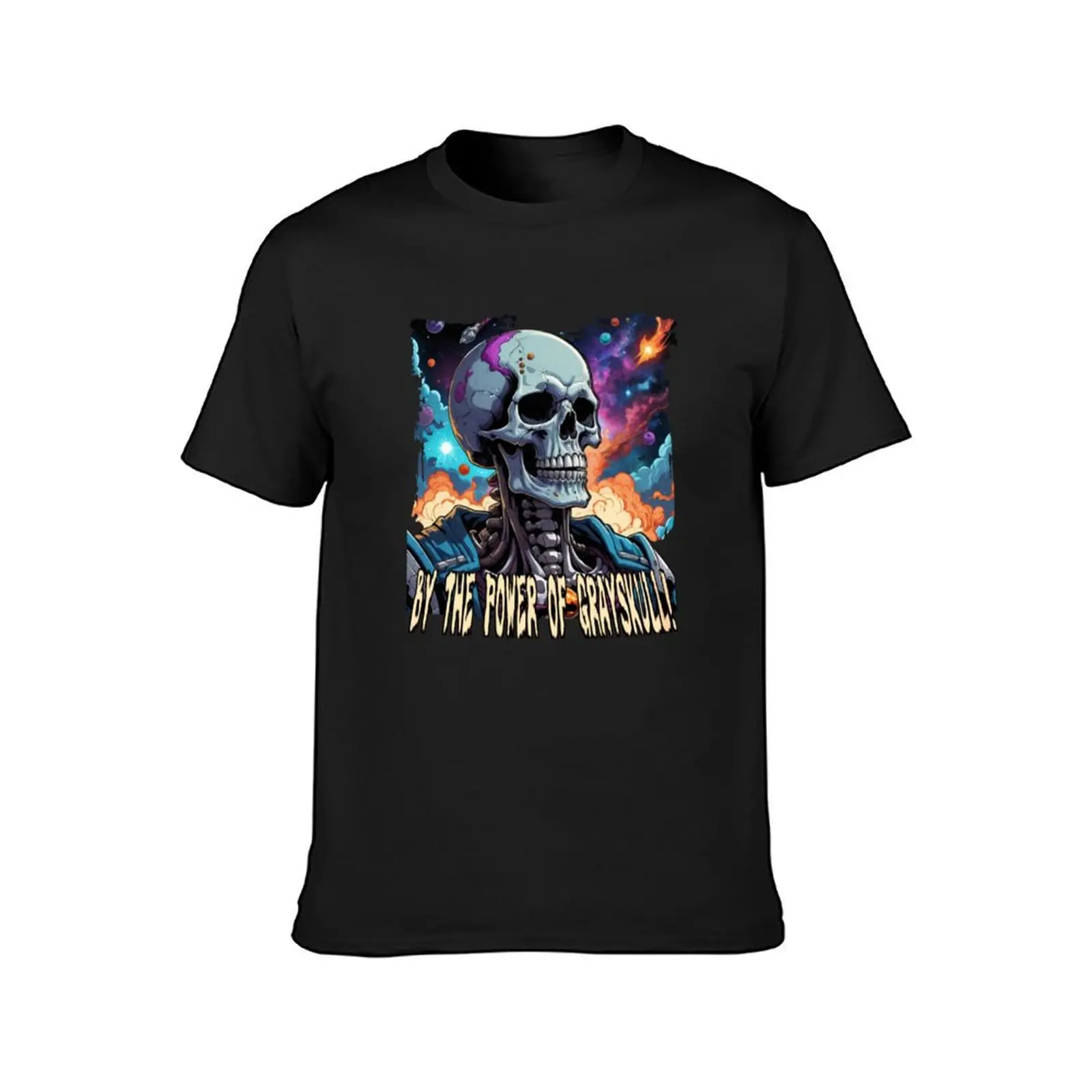 Gray skull Galactic T-Shirt blacks anime clothes plain t shirts men