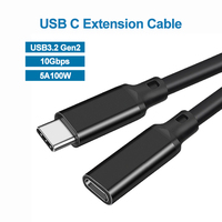 5A Short Type Usb C Extension Cable Fast Charger 100W 5m 3m 3 5 Meter Male To Female USB3.2 Gen2 10Gbps Data Cable PD Charging