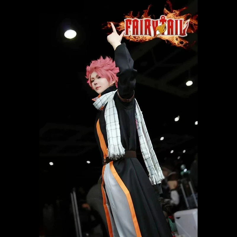 

Anime Fairy Tail Etherious Natsu Dragneel Cosplay Costume Unisex Adult Kids Long Robe Cloak Set Halloween Party Cosplay Costume