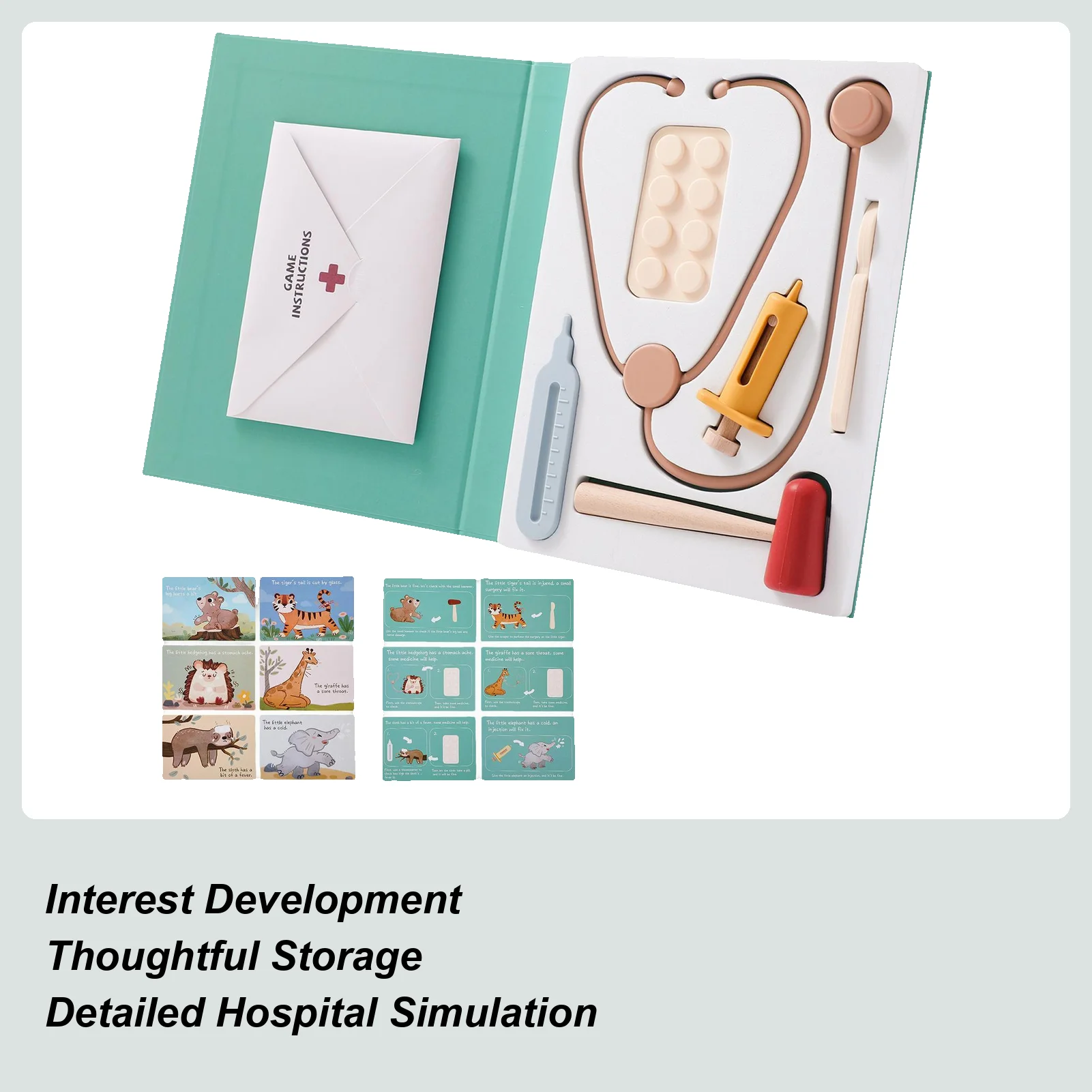 Play Doctor Kit เด็กวัยหัดเดิน Doctor ชุดของเล่นจําลองอุปกรณ์โรงพยาบาลเครื่องแต่งกายอุปกรณ์เสริมสําหรับ Little Boys Girls ห้องเรียนเด็ก
