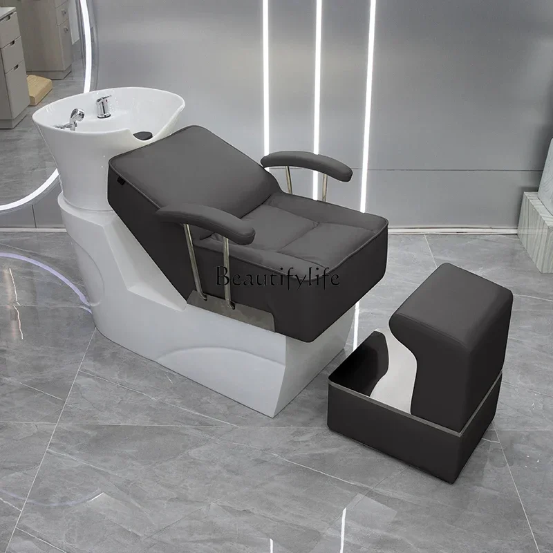 Hair Shop Head Treatment Shampoo Chair Water Heater Integrated for Hair Salon Flushing Bed Lying Half