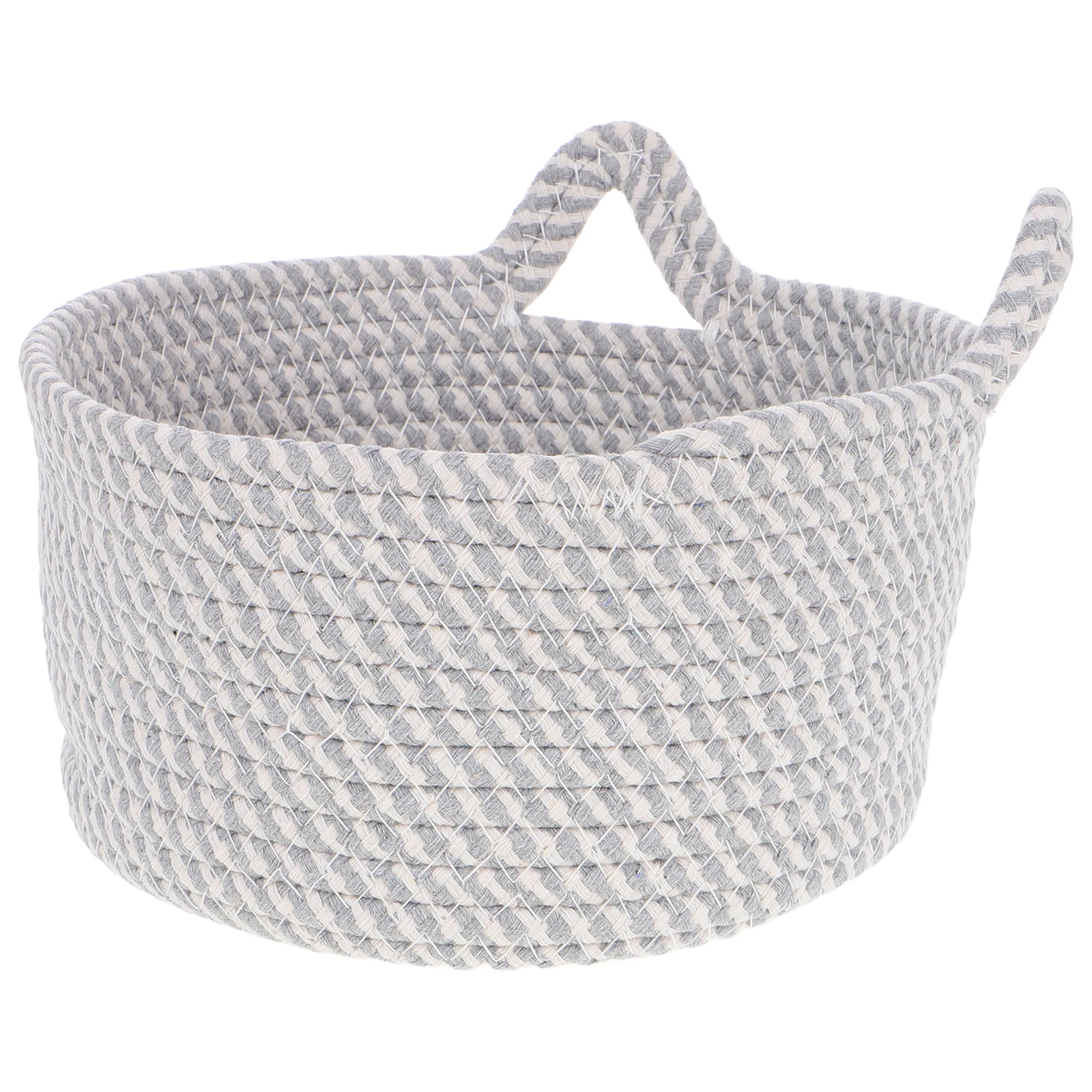 

Handmade Cotton Rope Storage Basket Decorative Bins for Keys Snacks Toys Bathroom Bedroom Closet ganizer Cloth Baskets Handles
