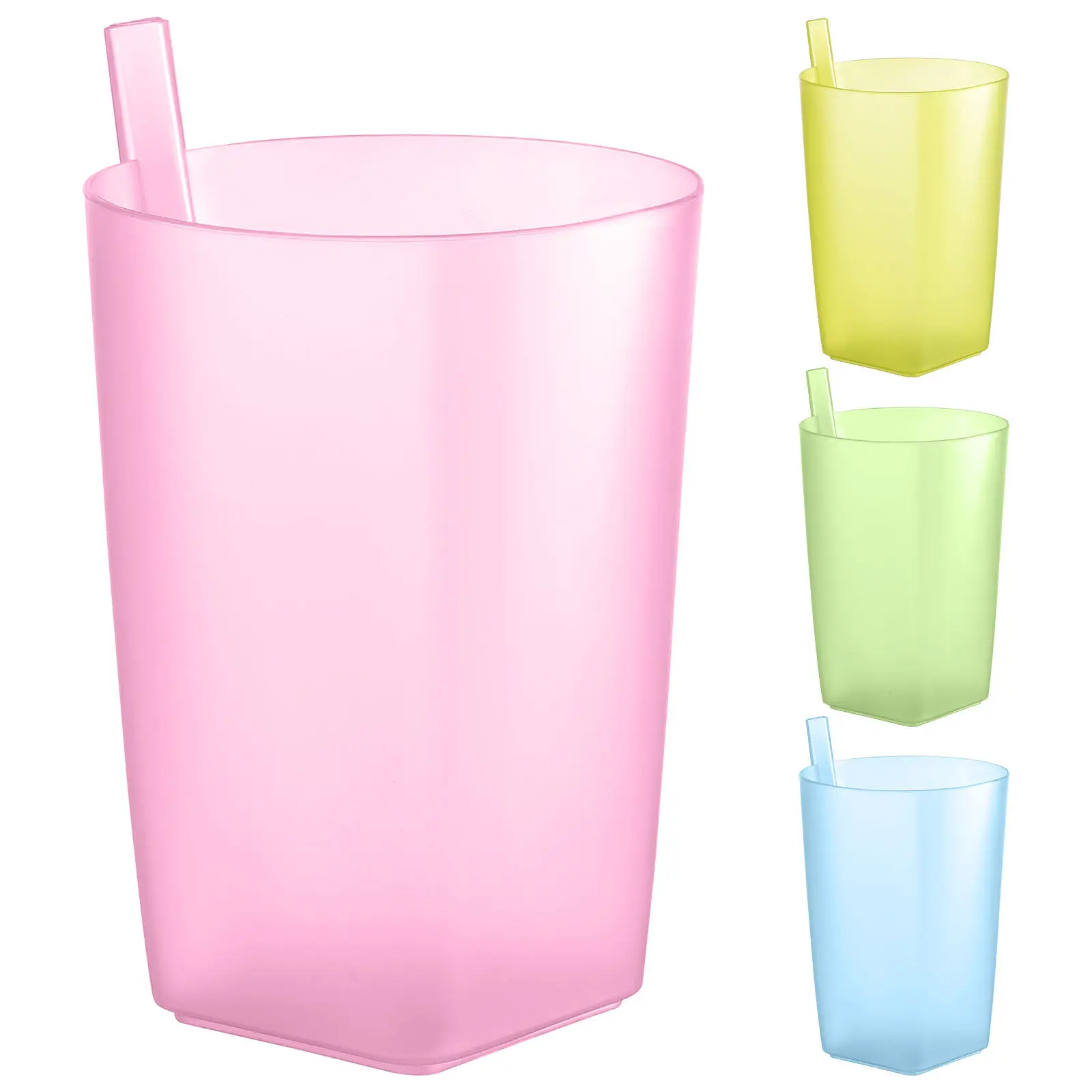 

Large Capacity Baby Sip Cup 4pcs Colorful Toddler Drinking Cups with Straw for Children Random Design