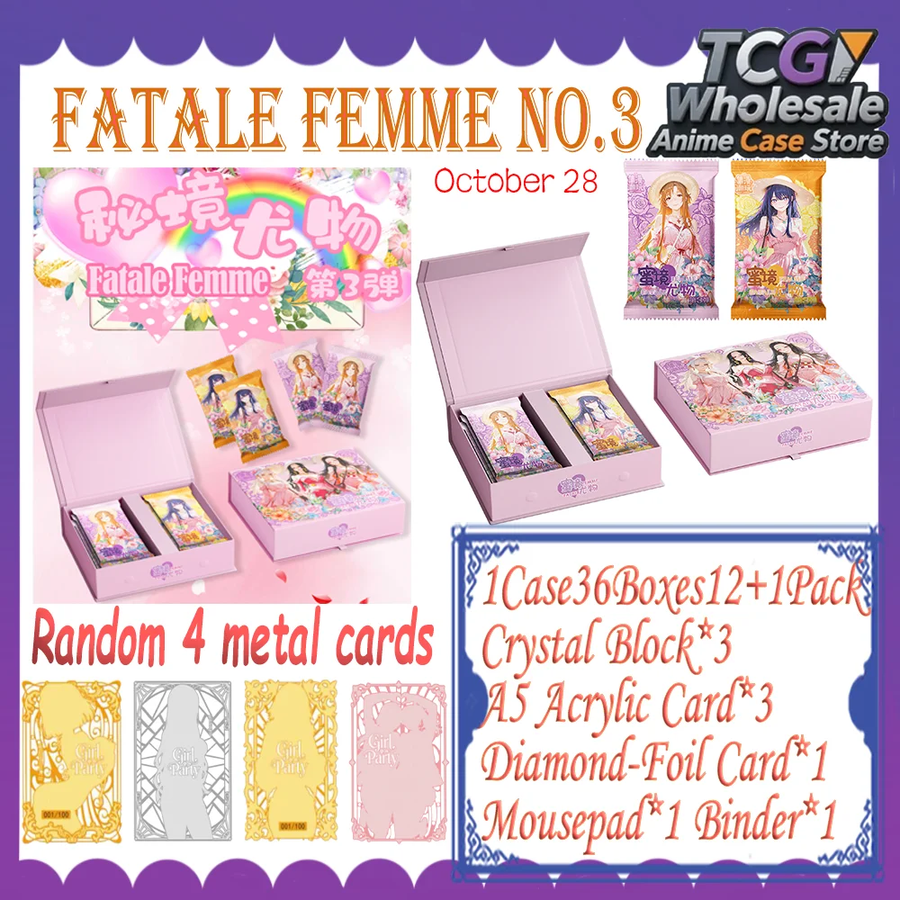 New “Femme Fatale vol.3” Style Goddess Story Card Anime Character Trading Cards Glitter Cards Private Collection Card Gift Toy