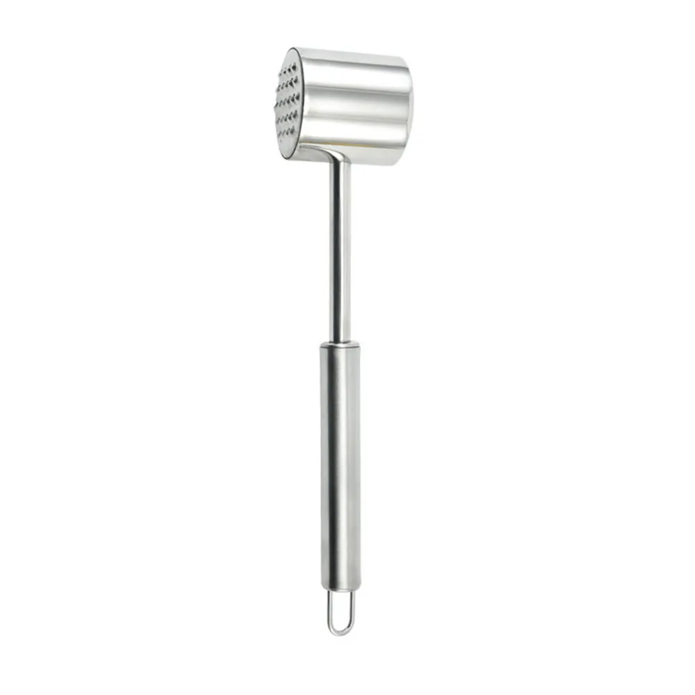 Stainless Steel Meat Tenderizer Hammer Kitchen Tool Non-Skid Handle Softens Steak Beef Veal Faster Juicy Meat Pounder Cooking