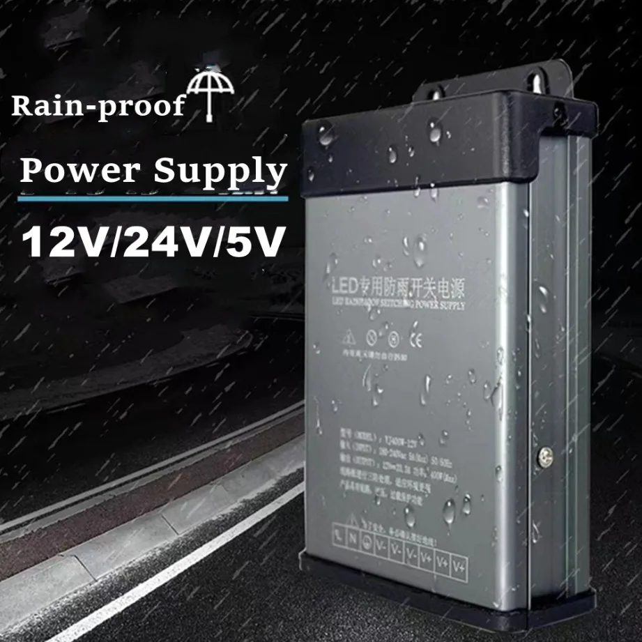 AC180V-260V Zu DC 5V/12V/24V/36V/48V Regendicht Netzteil Schalter transformator Outdoor Adapter 350W 400W 600W SMPS Mit Filter