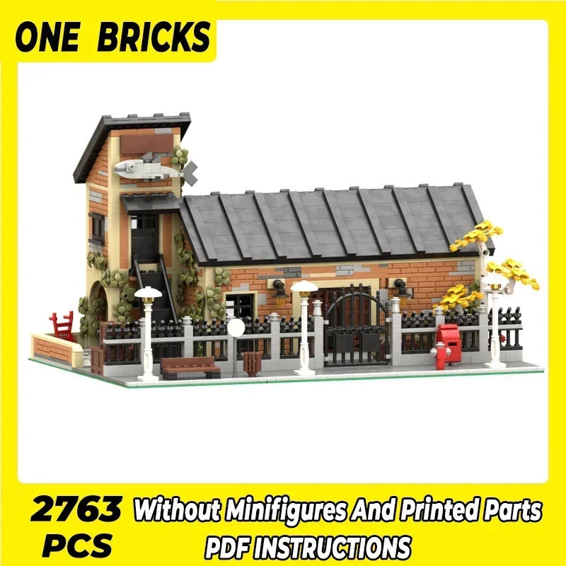 

Moc Building Bricks Street View Model Old Canning Fish Factory Technology Modular Blocks Gifts Toys For Children DIY Assembly