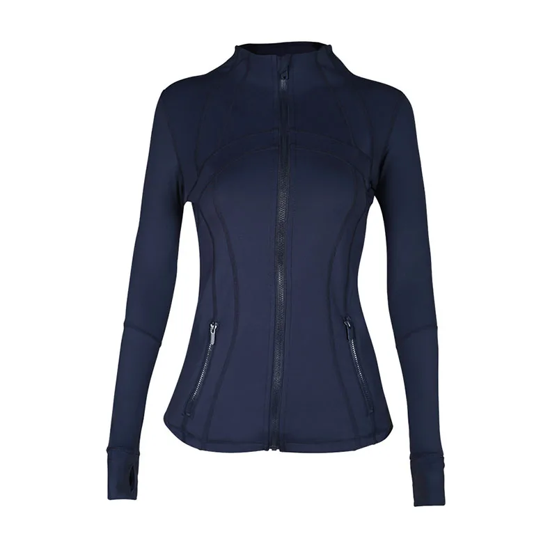 Veste de sport à manches longues pour femme, cardigan à fermeture éclair, coupe couvertes, haut de course et de fitness, yoga, nouveau