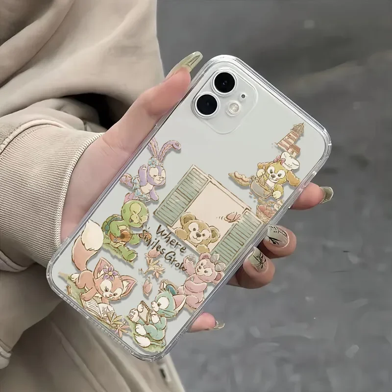 Ins Cartoon Disney Lotso Pink Bear Phone Case For iPhone16 Pro Max 15 14 13 12 11 Xr Xs Max 7 8 PLUS Y2K Anti Drop Phone Case