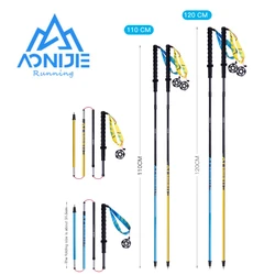 AONIJIE-Ultraleve Dobrável De Fibra De Carbono Caminhadas Pole, Bastões Retos para Trail Running Escalada, E4210, 110cm 120cm, Mais Novo