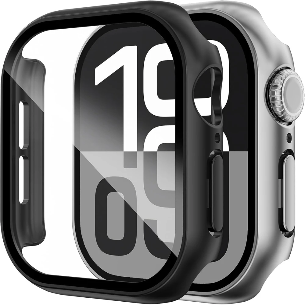 Glas + Abdeckung für Apple Watch Gehäuse 44 mm 40 mm 41 42 45 mm 49 mm 46 mm Displayschutzfolie iWatch Serie Ultra 10 9 8 7 6 SE 5 Zubehör