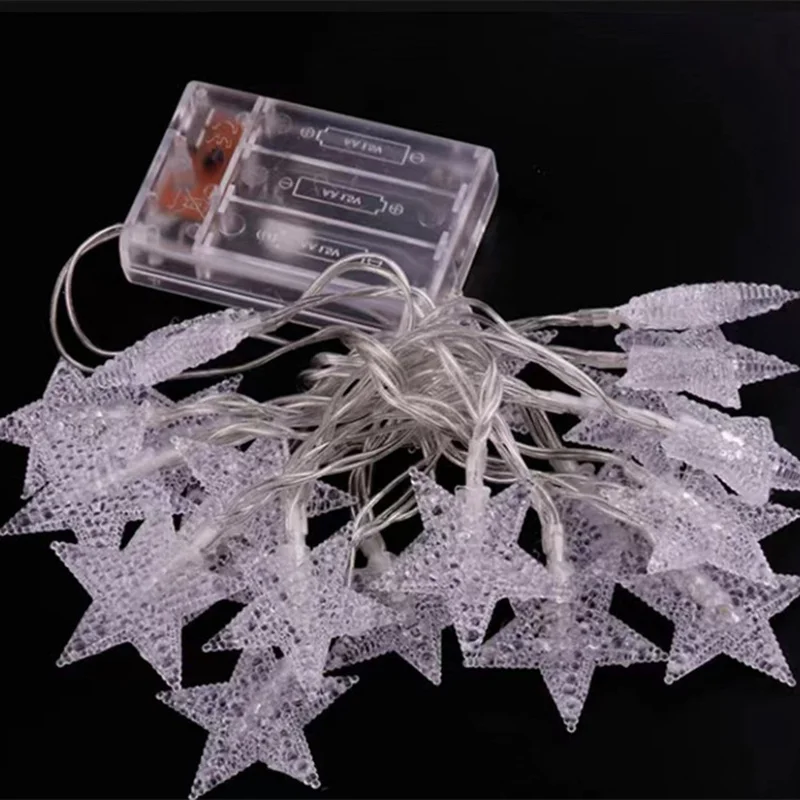 1.5m/3m/6m/10m LED Star String Lights Christmas Garland Battery box Powered Wedding Party Curtain String Fairy Lamps For Home