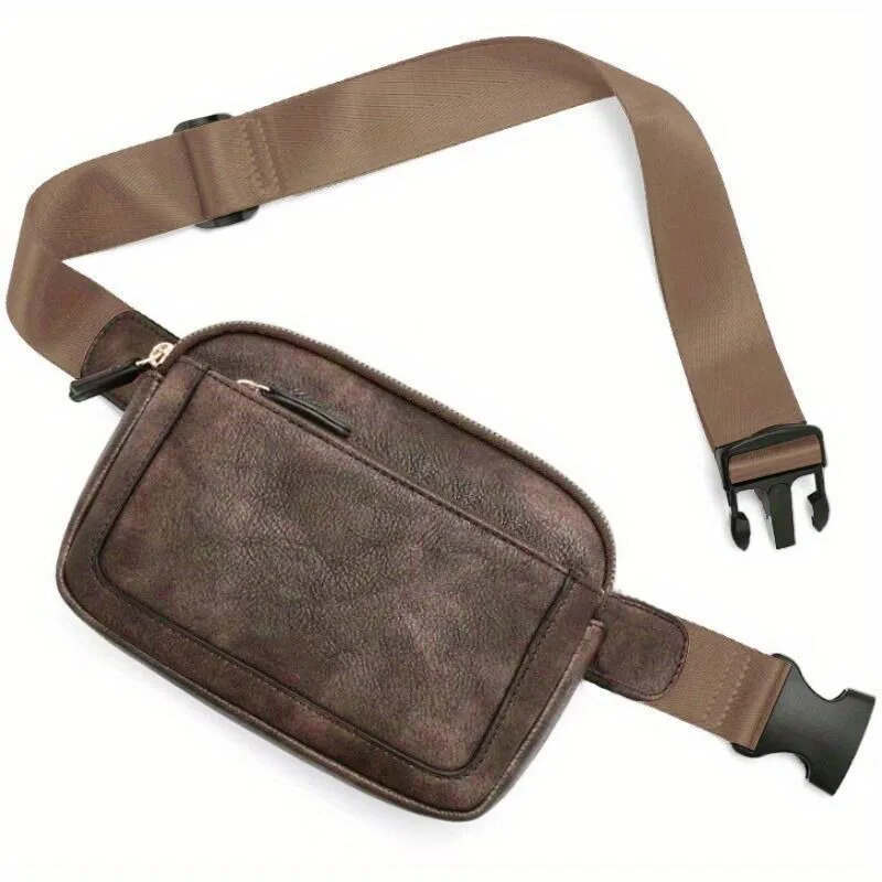 Women Fashion PU Waist Pack Casual Crossbody Chest Bags Unisex Hip Sack Travel WaterProof Belt Bag Sport Purse Pocket