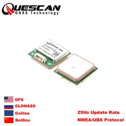 QUESCAN G10A-F32 Serial TTL 25Hz GPS GNSS Module M10 GPS Galileo GLONASS BeiDou QZSS SBAS NMEA UBX Protocol for Speedometer GPS