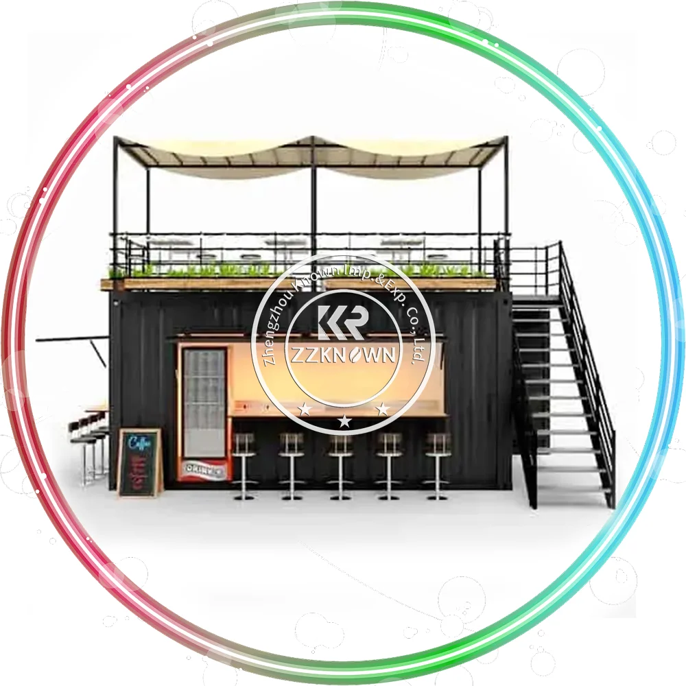 

40ft Shipping Container Cafe Bar Coffee Shop 20Ft Glass Door Prefabricated Shipping Container House