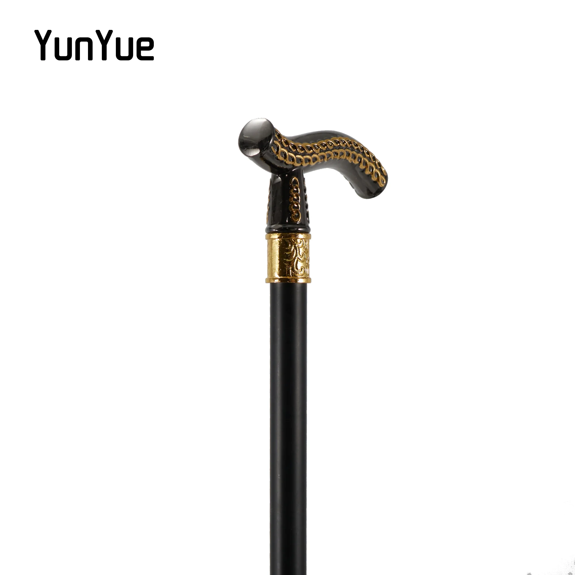 عصا مشي عصرية فاخرة بنمط رأس القمح باللونين الأسود والذهبي للحفلات، عصا مشي أنيقة للنساء