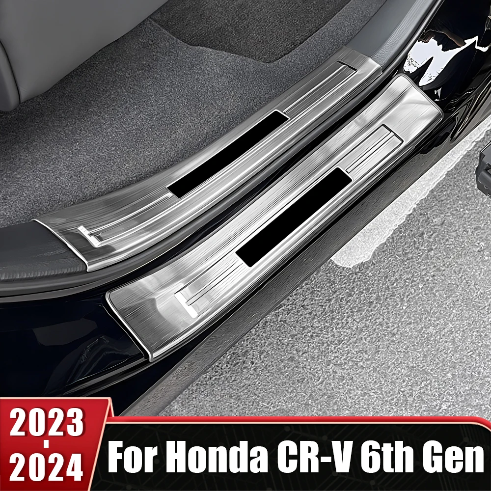 

Car Accessories For Honda CR-V 2023 2024 2025 CRV 6th Gen Hybrid Door Sill Protector Pedal Welcome Pad Protective Trim Sticker