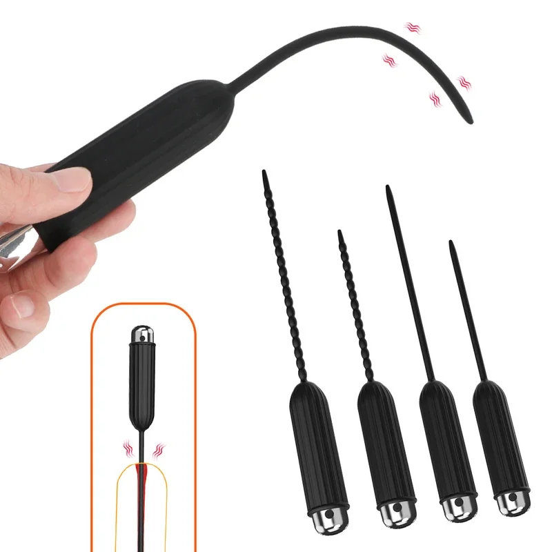 5/5.5mm Urethral Sounding Vibrator for Men Penis Plug Male Masturbator Medical Catheter Cock Dilator Sex Toys Adult Games Erotic