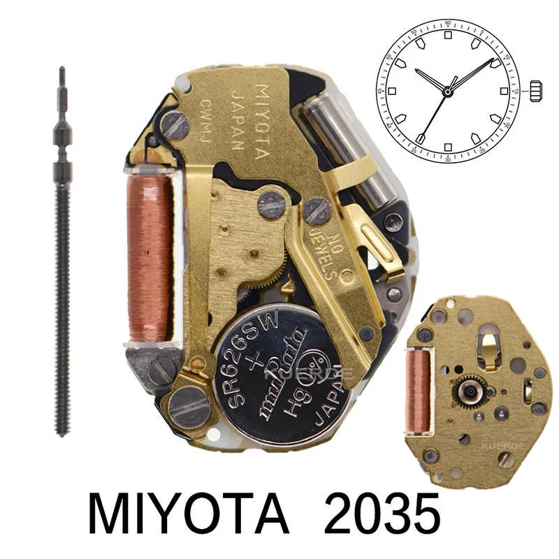 

Miyota Super 2035 Japan Quartz Movement GOLDEN 2035 Three-Hand Watch - Durable Metal Gears Best Cost Performance