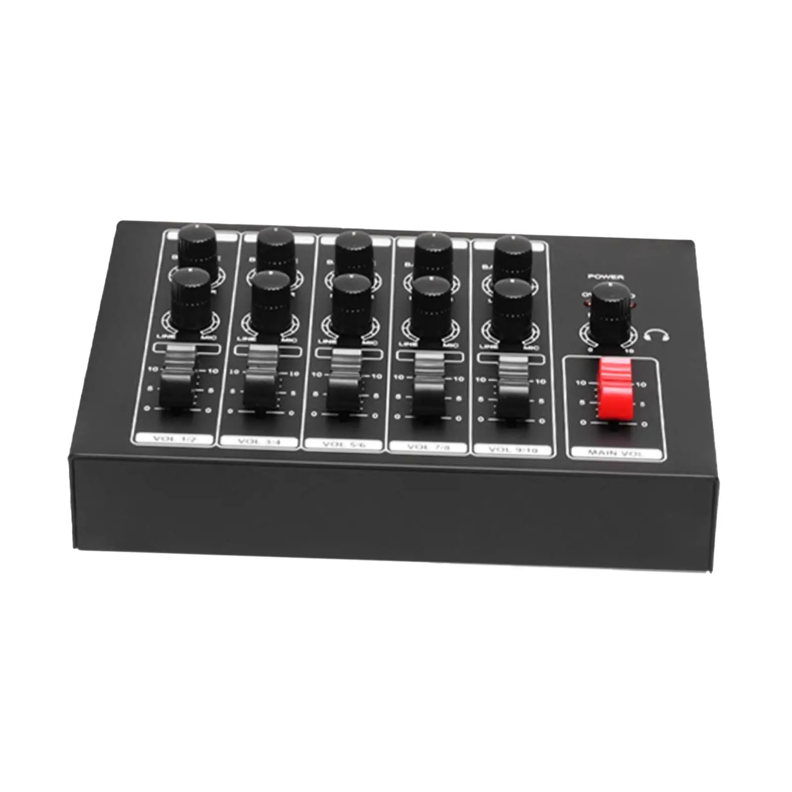Аудиомиксер постоянного тока 9 в источник питания высокое качество звука 5 в 1 компактный аудиомиксер для басов клавиатур клубов фотозапись студии