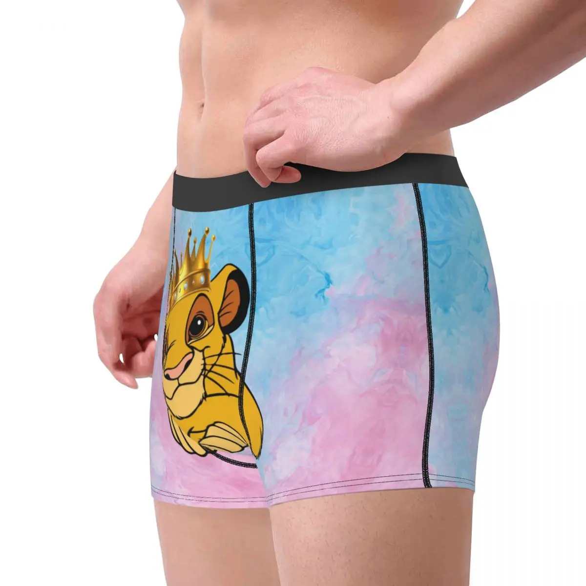 Calzoncillos Boxers personalizados del Rey León Simba Cub, calzoncillos de dibujos animados para hombre, ropa interior, calzoncillos geniales