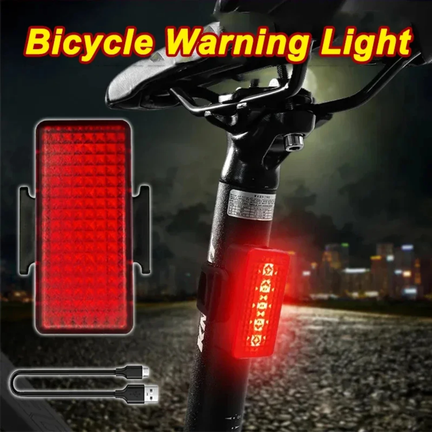 

Bicycle Taillight COB Night Riding Warning Light IPX5 Waterproof Bike Lamp USB Rechargeable Red Rear Light Mtb Accessories