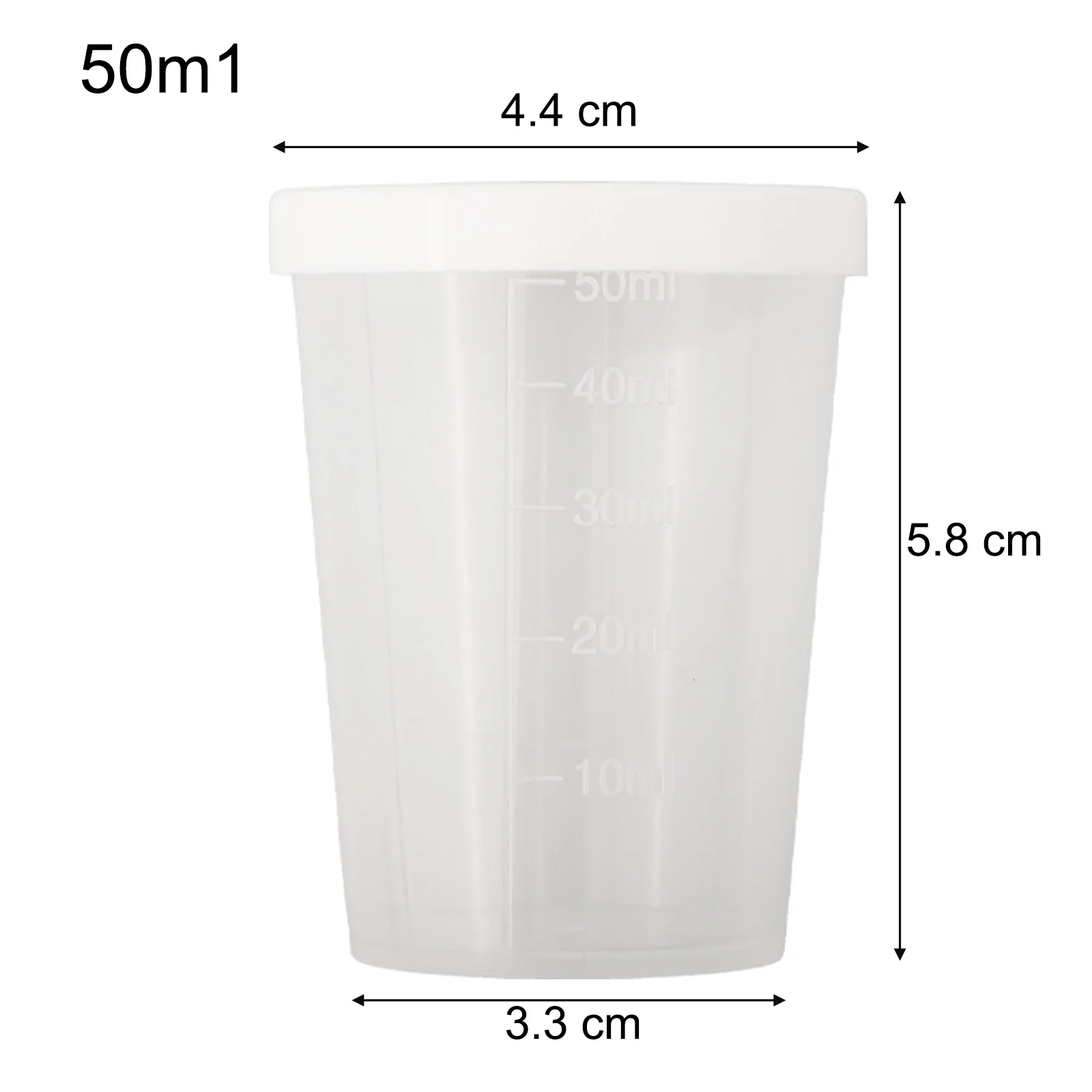 Cup Measuring Cups For School With White Lids Cap 10pcs 50ml Medicine Measuring Sample Storage Transparent High Quality