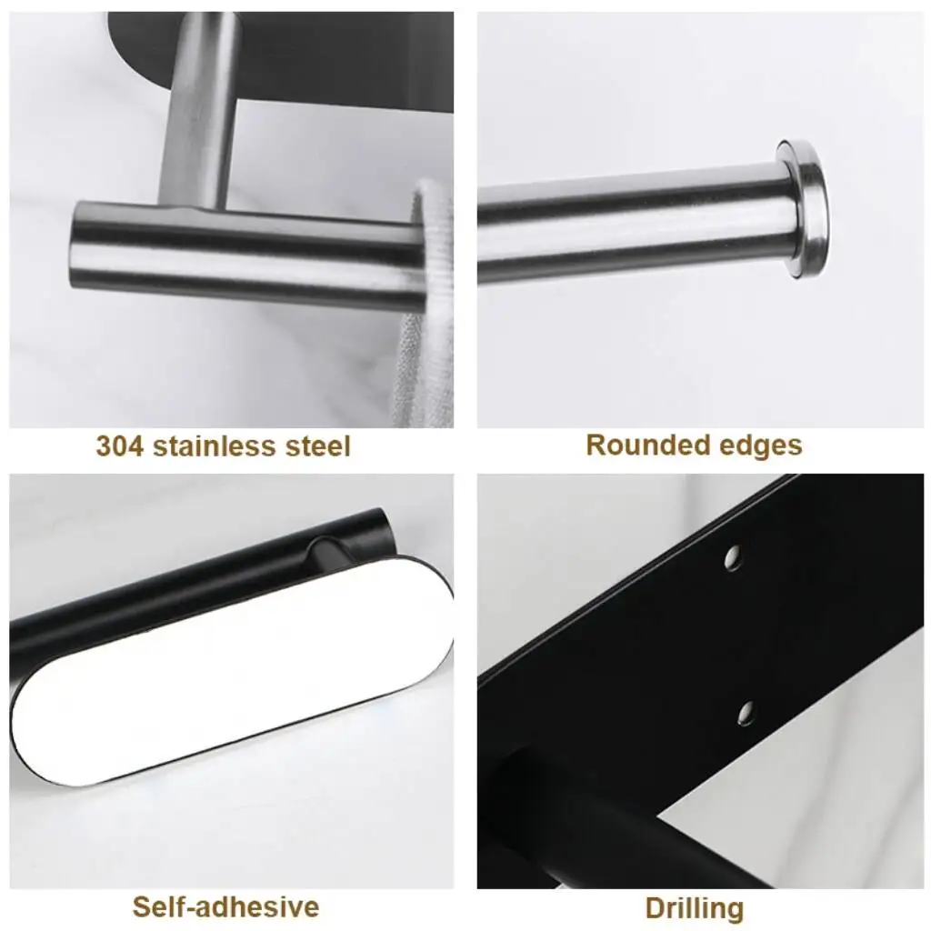 Stainless Steel Paper Towel Holder for Bathroom Kitchen No Punch Wall Mount Tissue Towel Roll Self Adhesive Toilet Storage Rack