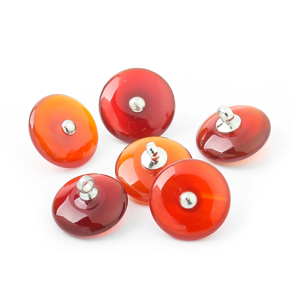 2PCS 12MM Natural Red Agate Shank Buckle Crystal Button Clothing Decorative Accessories Woolen Coat DIY Sewing Supplies