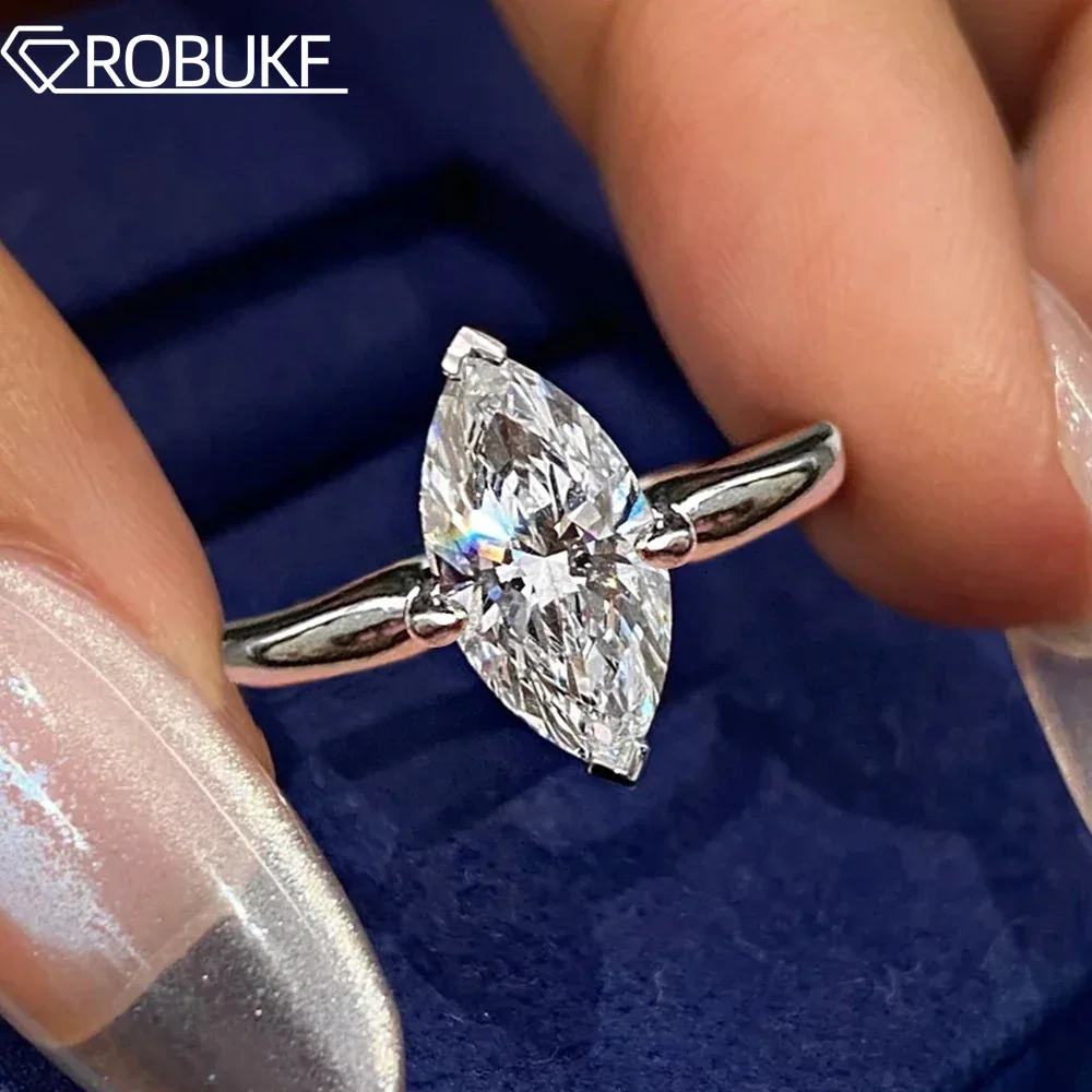 1-3CT Marquise Cut Moissanite diamentowy pierścionek zaręczynowy dla kobiet S925 srebro obrączka biżuteria prezenty z certyfikatem