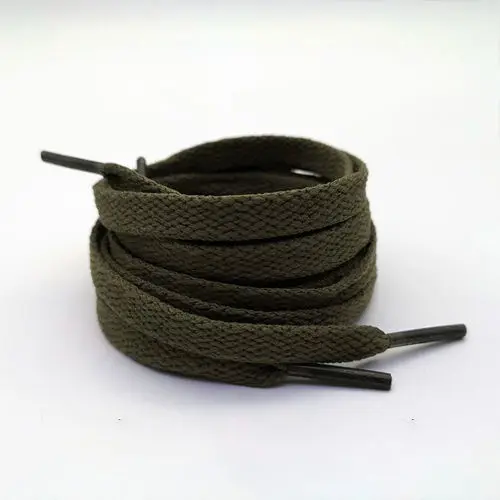 Army green rope flat round canvas cricket sport running mountaineering camouflage military training boots laces