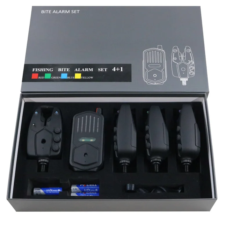 Colorful Running LED Vibration Switch 500 Meter Jack Socket Wireless Fishing Bite Alarm with CE Certificate JZH-RF 2958