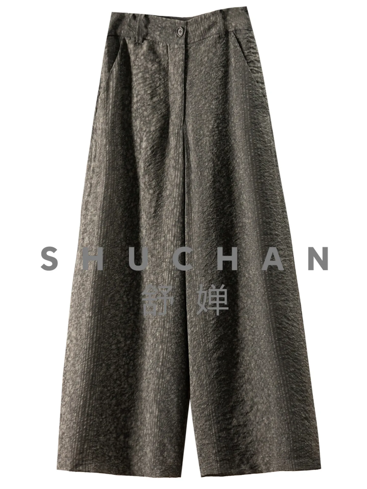 

Hand-printed and Dyed High-waisted Linen Wide-leg Straight-leg Pants for Women 15M3 Trousers Women