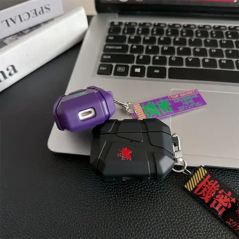EVANGELION Hörlursfodral för AirPods 1 2 3 Pro 2 Fodral Anime Hörlursskydd för AirPods 4 Fallsäkert Skal Gåvor 8 best sales Hörlurar Evangelion - №2