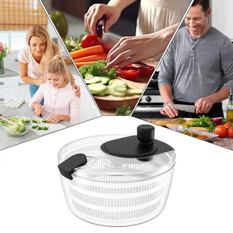 

4L Vegetable Dryer Spinner Fruit Washer Spinner Bowl Split Structure Vegetable Washing Basket Spinner With Lid Salads Gadgets