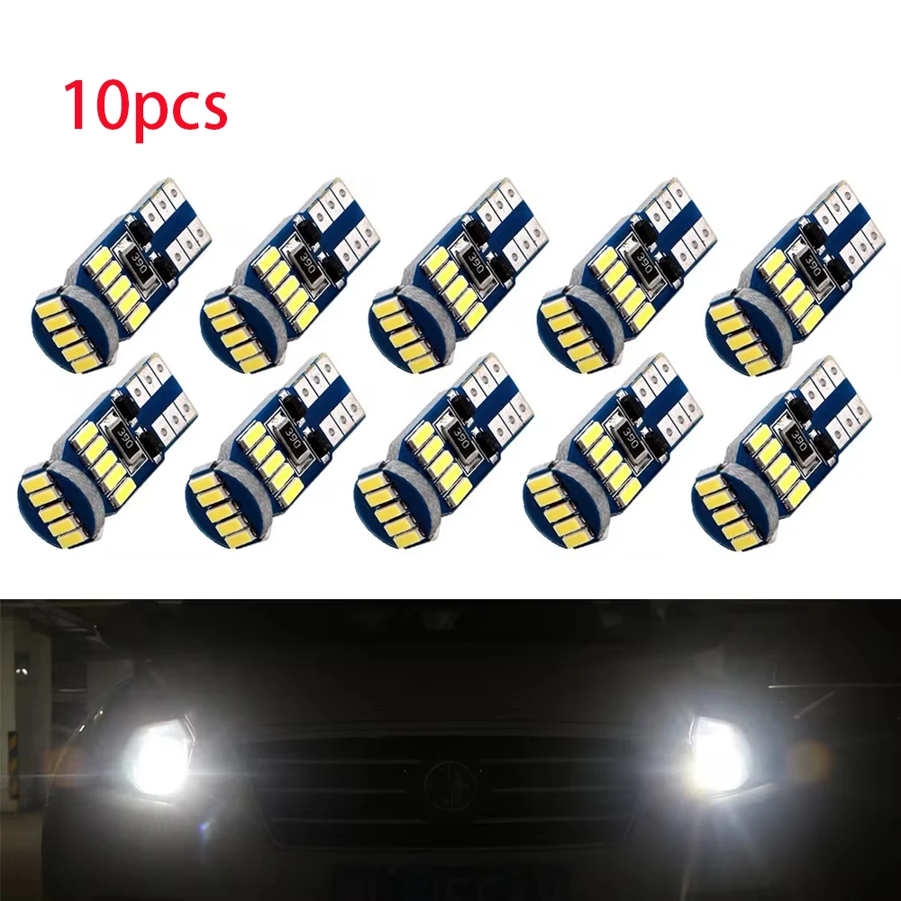 10PCS T10 W5W 194 Canbus Error free Wedge Bulbs 4014 15SMD Leds T10 Can-bus Auto Clearance Warning led Lights 6500K non-polarity