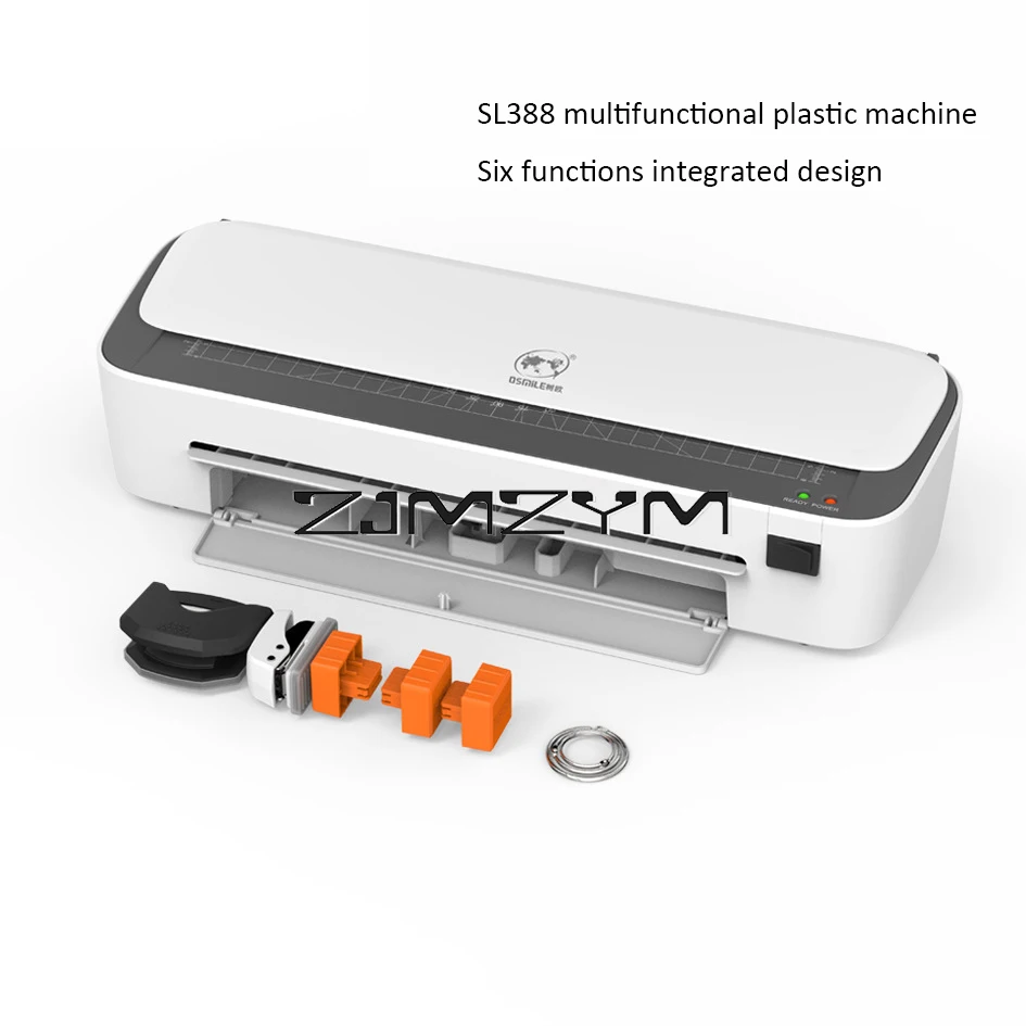 SL388 Multifunctional Laminator Machine Set A4 Size Hot and Cold Lamination 2 Roller System for A4/A5/A6 Pouches Paper Cutter