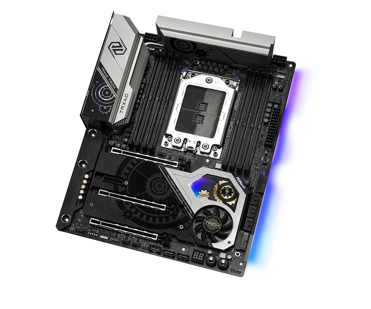 Imagem -03 - Suporte para Placa-mãe Asrock-taichi Tomada Cpu Trx4 Amd Trx40 Ddr4 4666 oc M.2 Pci-e 4.0 Nvme Ssd Atx 3970x 3990x 3960x