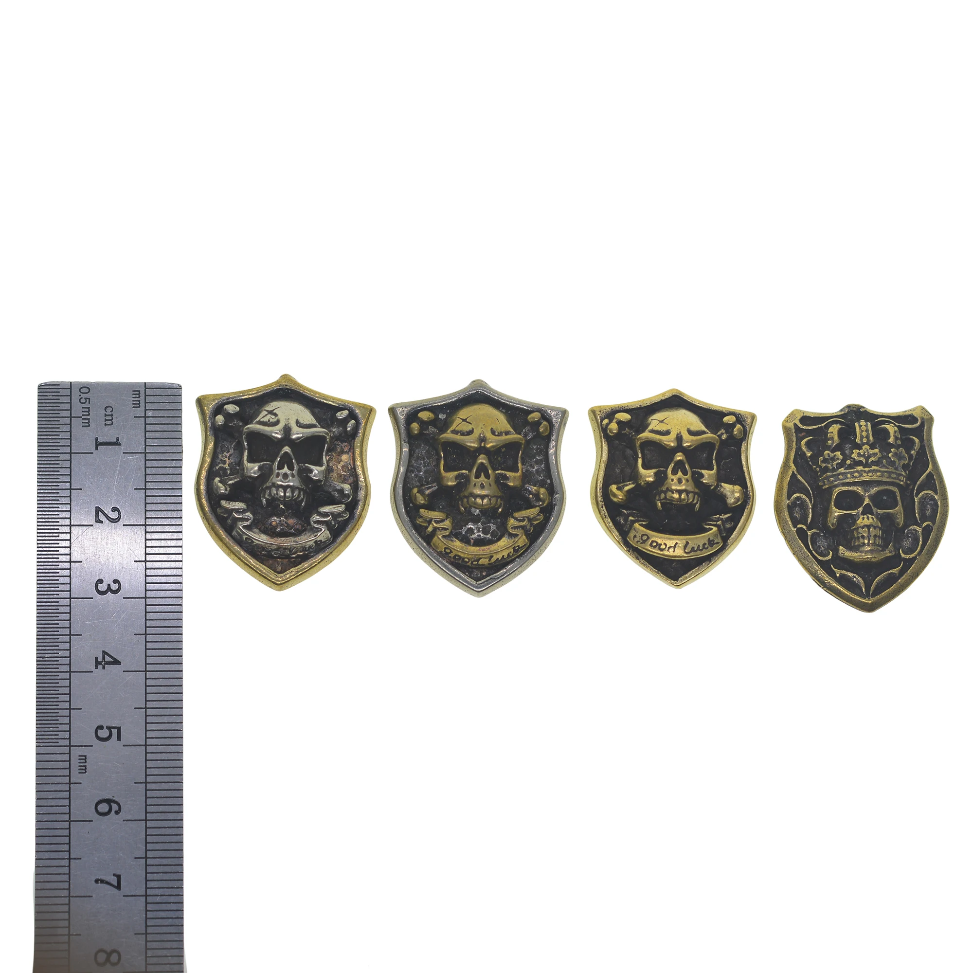 vintage Brass Tibetan silver Good luck shield crown Skull Screw Back Concho rivet Decor Belt Saddle Blanket Wallet backpack DIY