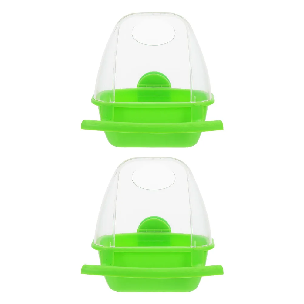 

2pcs Durable Bird Cage Feeders Plastic Food Boxes for Parakeets Outdoor Cages Wear Resistant Pet Supplies