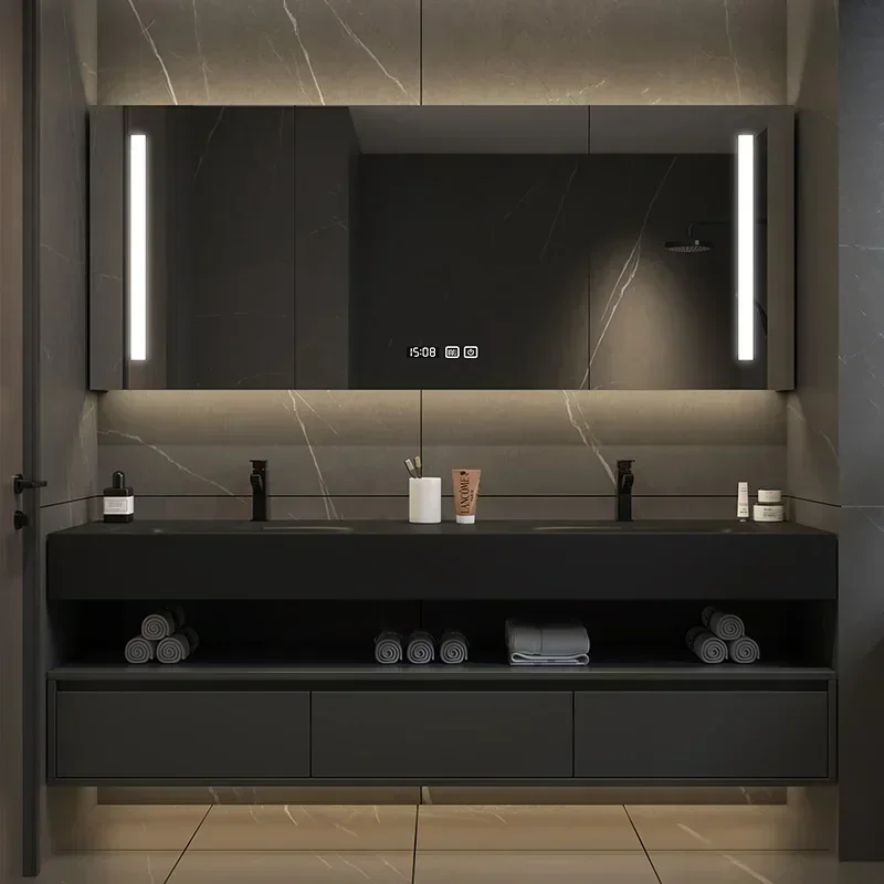 Mobile Laundry Cabinet For Bathroom Vanity Sink Bathroom Washbasin Furniture Washing Machine Shelfs Storage Locker Open Cabinets