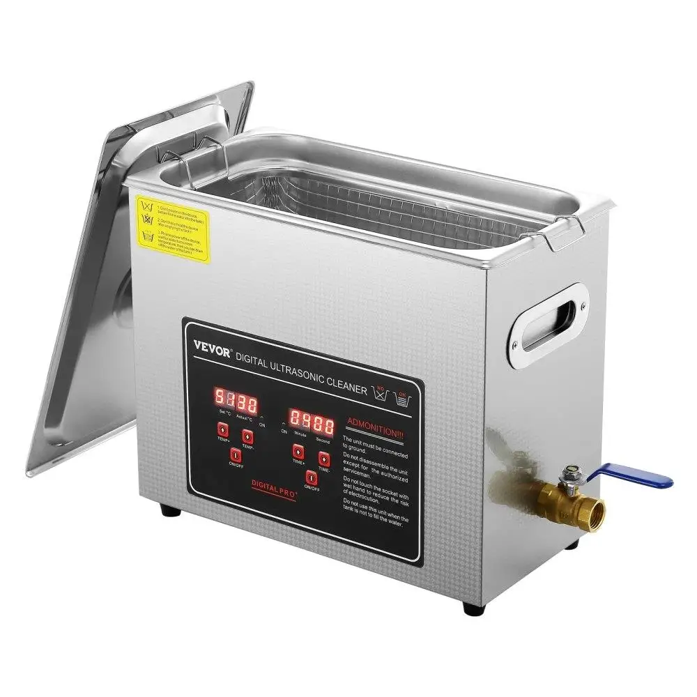 

Professional Digital Timer Ultrasonic Heater Jewelry Watch Small Parts Cleaner Machine 6L StainlessSteel