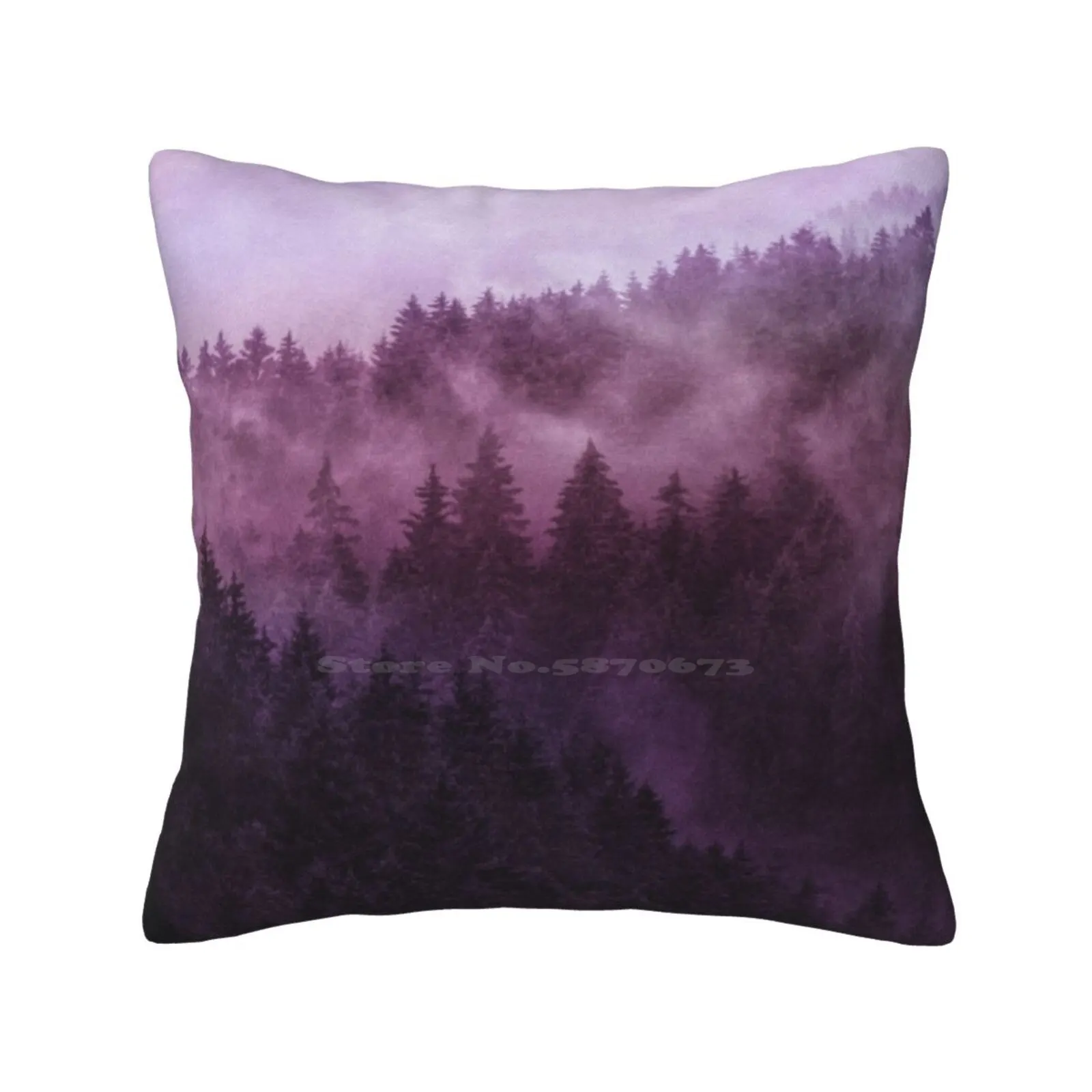 Excuse Me , I'M Lost / / Laid Back Edit Funny Cute Decor Square Pillowcase Landscape Mood Forest Mountains Adventure Mist