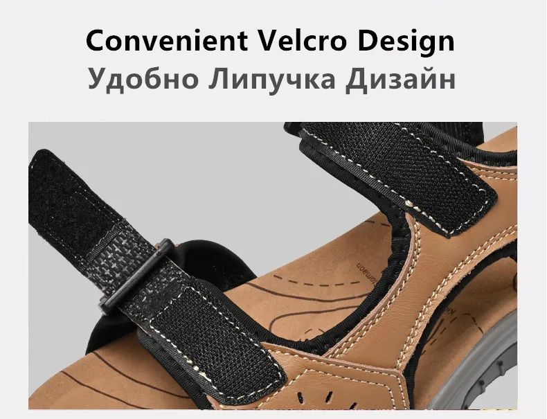Neue Sommer Echtes Leder Männer Sandalen Mode-Design Atmungsaktive Casual Schuhe Männer Weichen Boden Outdoor Strand Sandalen Große Größe 46 – Detail 8