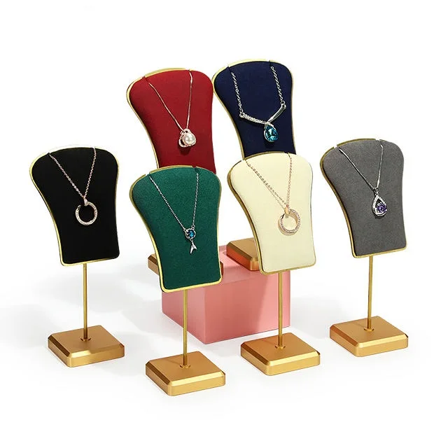 

# Microfiber Metalcounter Display Stand Necklace Window Display Jewelry Container